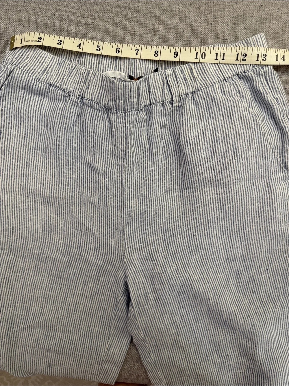 Quince 100% European Linen Blue Pinstripe Pants Small - Picture 6 of 8